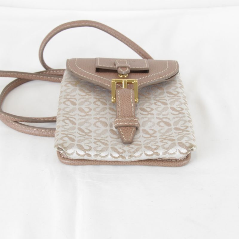 Loewe Usedloewe Repeat Anagram Mini Shoulder Bag Canvas Beige