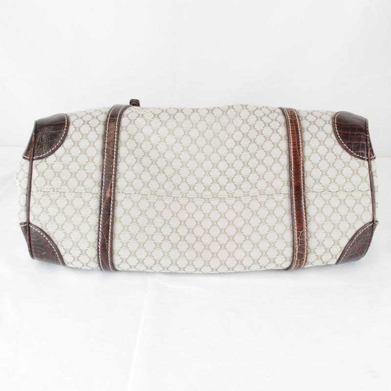 Celine Macadam Pattern Beige Handbag Canvas