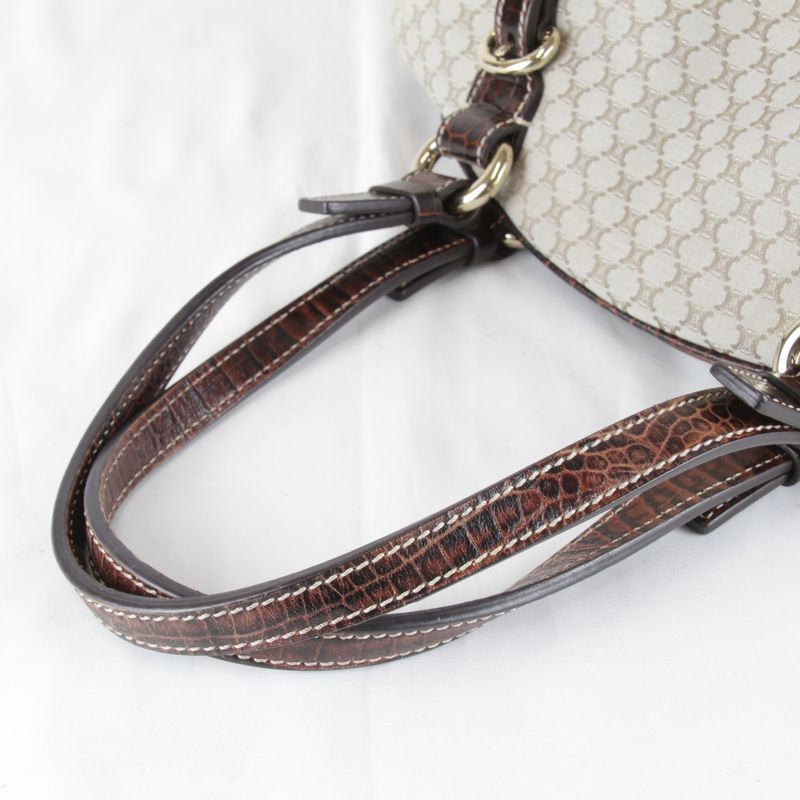 Celine Macadam Pattern Beige Handbag Canvas