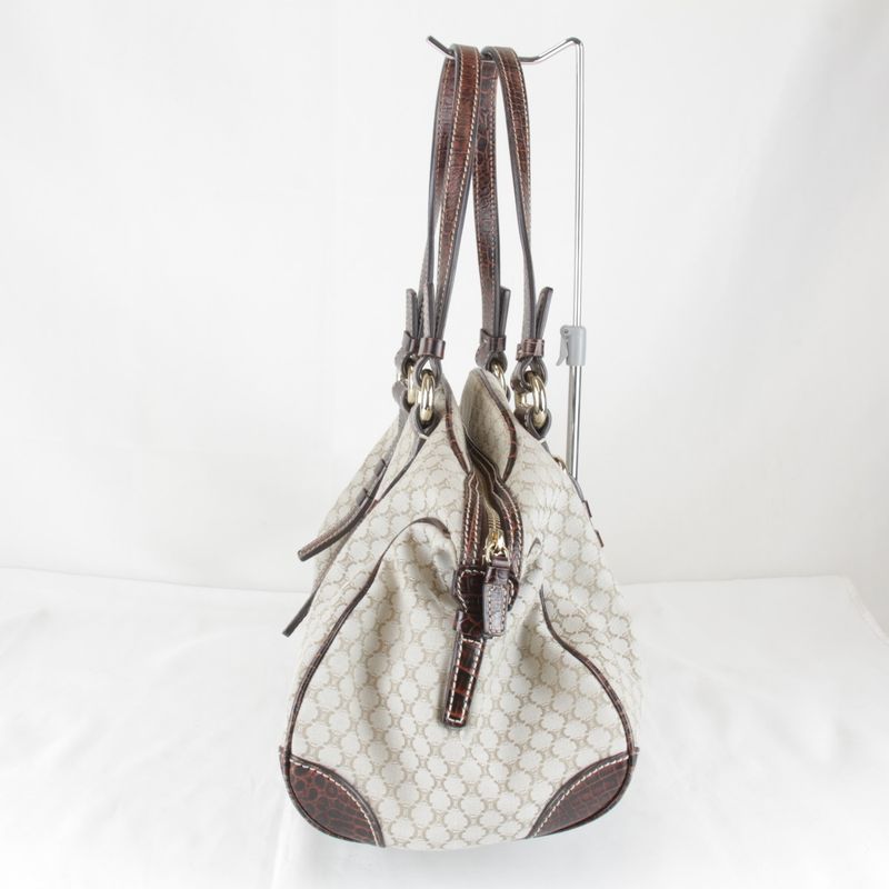 Celine Macadam Pattern Beige Handbag Canvas