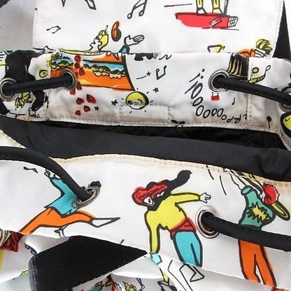 Prada Backpack All Over Pattern Nylon White
