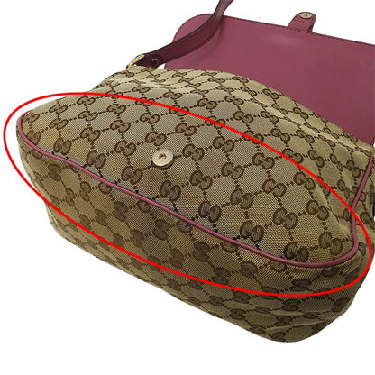 Gucci Shoulder Bag GG Canvas Pink Beige Brown