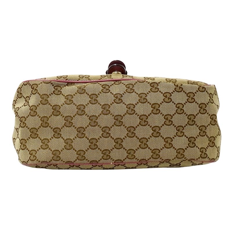 Gucci Shoulder Bag GG Canvas Pink Beige Brown