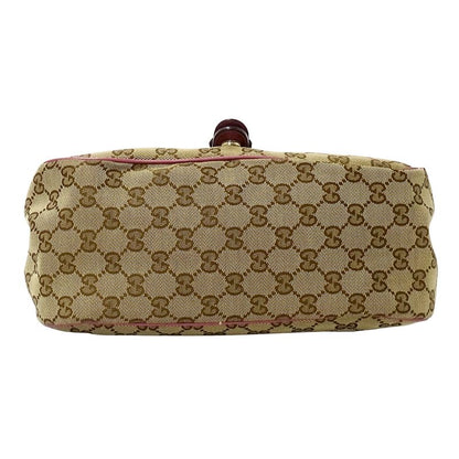Gucci Shoulder Bag GG Canvas Pink Beige Brown