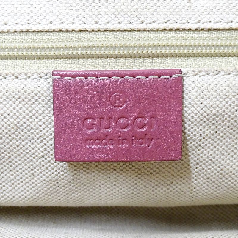 Gucci Shoulder Bag GG Canvas Pink Beige Brown