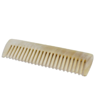 Hermes Comb Buffalo Horn Red Leather Hat Comb Beige White