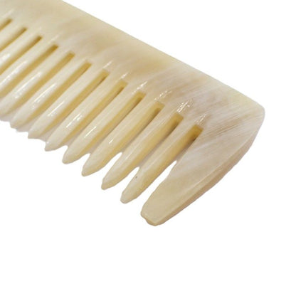 Hermes Comb Buffalo Horn Red Leather Hat Comb Beige White