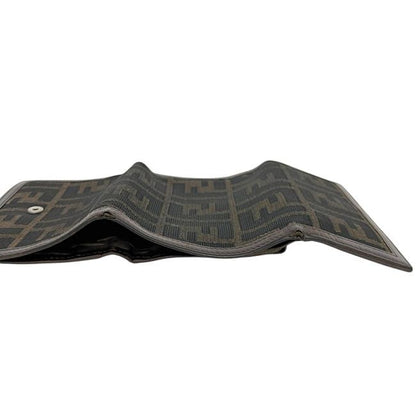 Fendi Trifold Wallet Khaki Brown Zucca