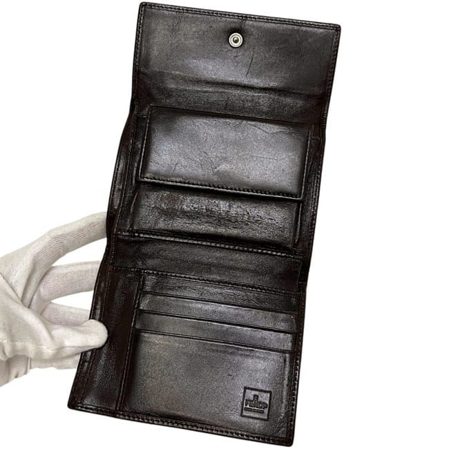 Fendi Trifold Wallet Khaki Brown Zucca