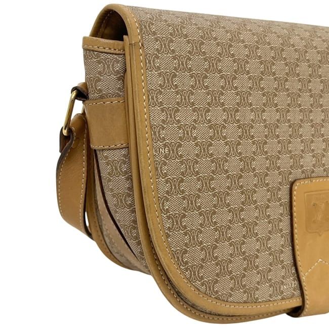 Celine Shoulder Bag Beige Macadam Leather