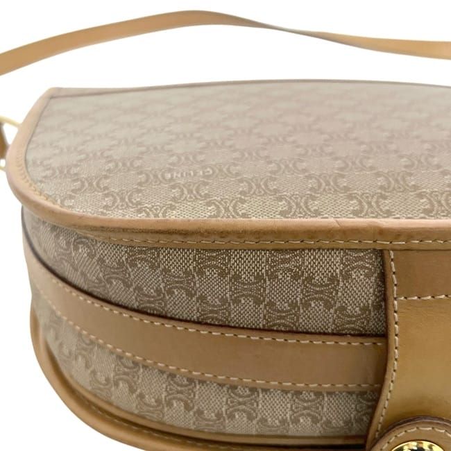 Celine Shoulder Bag Beige Macadam Leather