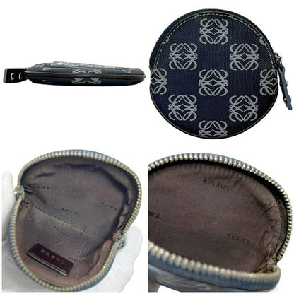 Loewe Coin Case Navy Anagram Purse Leather