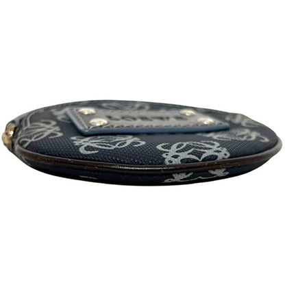 Loewe Coin Case Navy Anagram Purse Leather