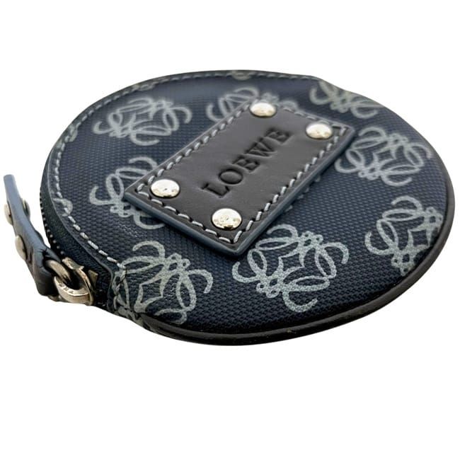 Loewe Coin Case Navy Anagram Purse Leather