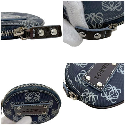 Loewe Coin Case Navy Anagram Purse Leather
