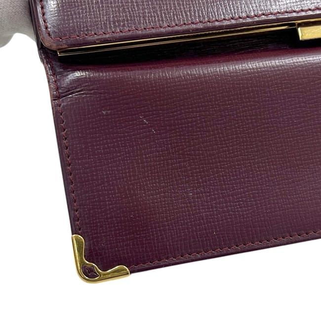 Cartier Trifold Wallet Clasp Gold Mast Bordeaux