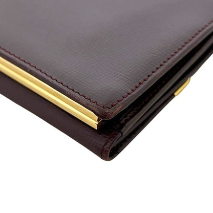 Cartier Trifold Wallet Clasp Gold Mast Bordeaux
