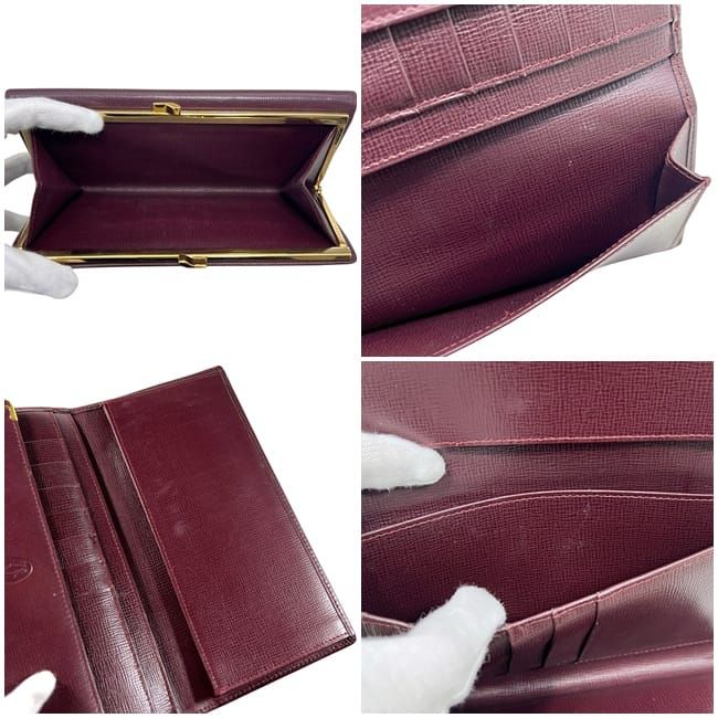 Cartier Trifold Wallet Clasp Gold Mast Bordeaux
