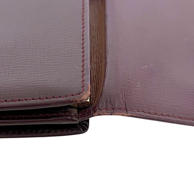 Cartier Trifold Wallet Clasp Gold Mast Bordeaux