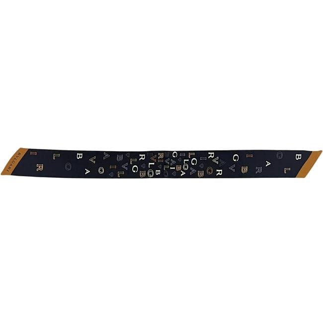Bvlgari Ribbon Scarf Black Beige Serpenti