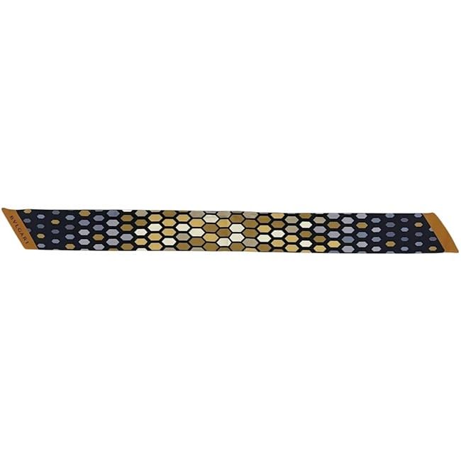 Bvlgari Ribbon Scarf Black Beige Serpenti