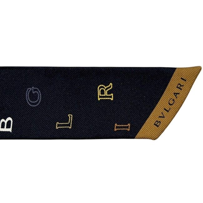 Bvlgari Ribbon Scarf Black Beige Serpenti