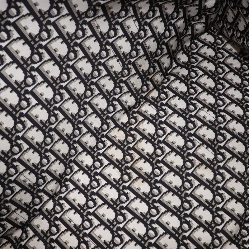 Dior Tote Check Cotton Black White