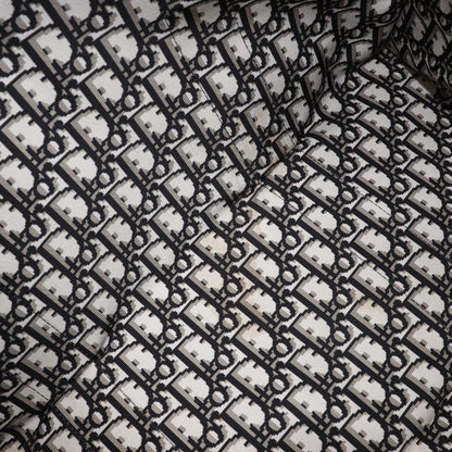 Dior Tote Check Cotton Black White