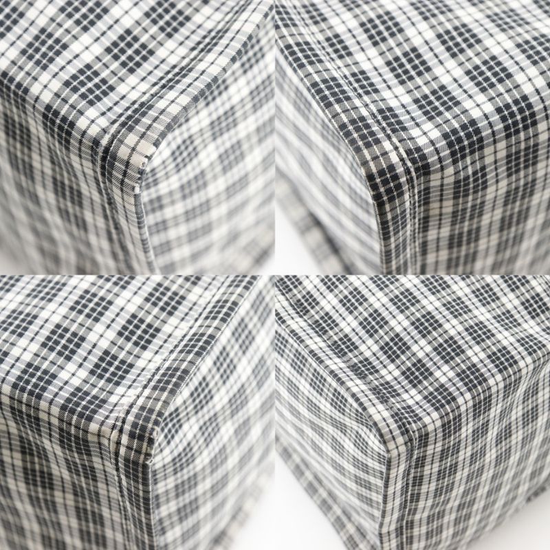 Dior Tote Check Cotton Black White