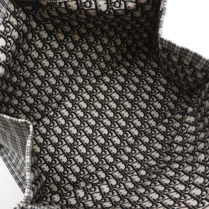 Dior Tote Check Cotton Black White