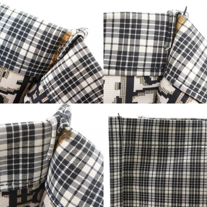Dior Tote Check Cotton Black White
