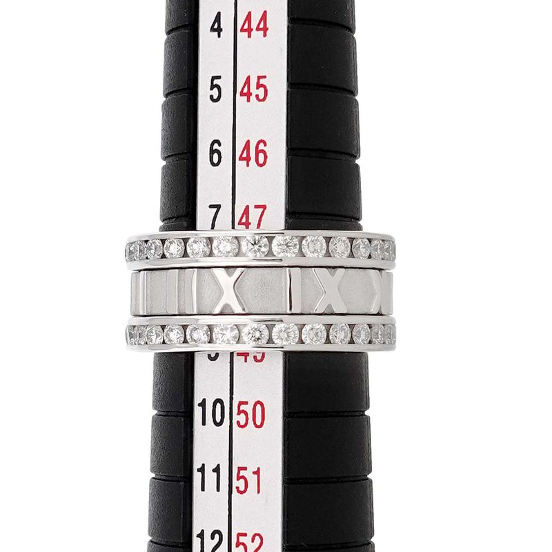 Tiffany & Co Atlas Ring Full Diamond 18K WG White Gold