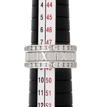 Tiffany & Co Atlas Ring Full Diamond 18K WG White Gold