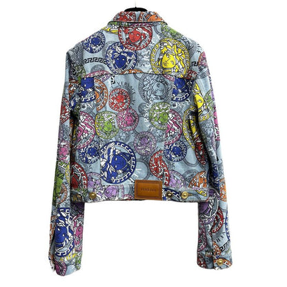 Versace Denim Jacket Medusa Light Blue Multicolor 40