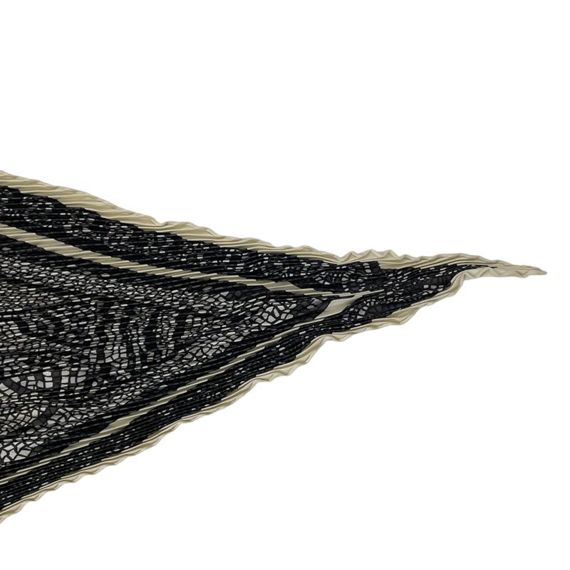 Hermes Scarf Pleated Silk Sous le Cedre Under the Himalayan Cedar White