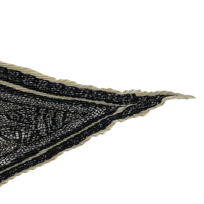 Hermes Scarf Pleated Silk Sous le Cedre Under the Himalayan Cedar White