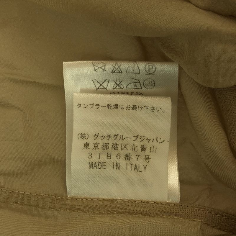 Gucci Silk Bowtie Pintuck Blouse 36 Beige