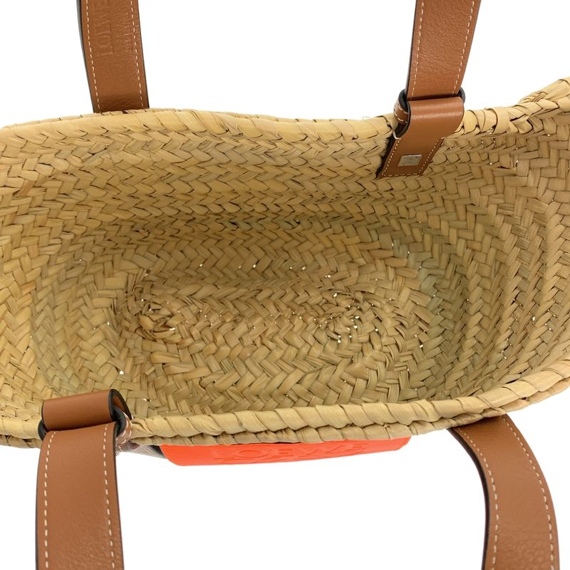 Loewe Basket Anagram Small Tote Brown Orange
