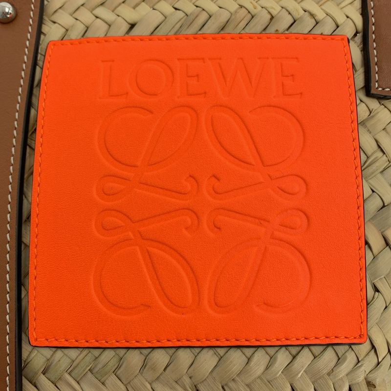 Loewe Basket Anagram Small Tote Brown Orange