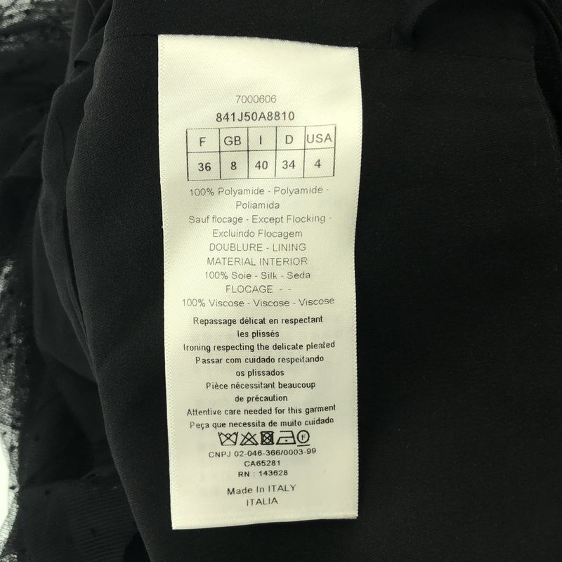 Dior Dot Pleats Plume Posture Skirt 36 Black