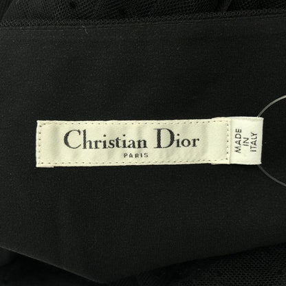 Dior Dot Pleats Plume Posture Skirt 36 Black