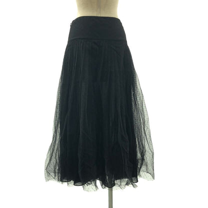 Dior Dot Pleats Plume Posture Skirt 36 Black