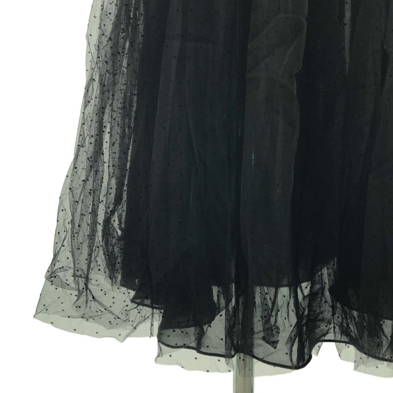 Dior Dot Pleats Plume Posture Skirt 36 Black