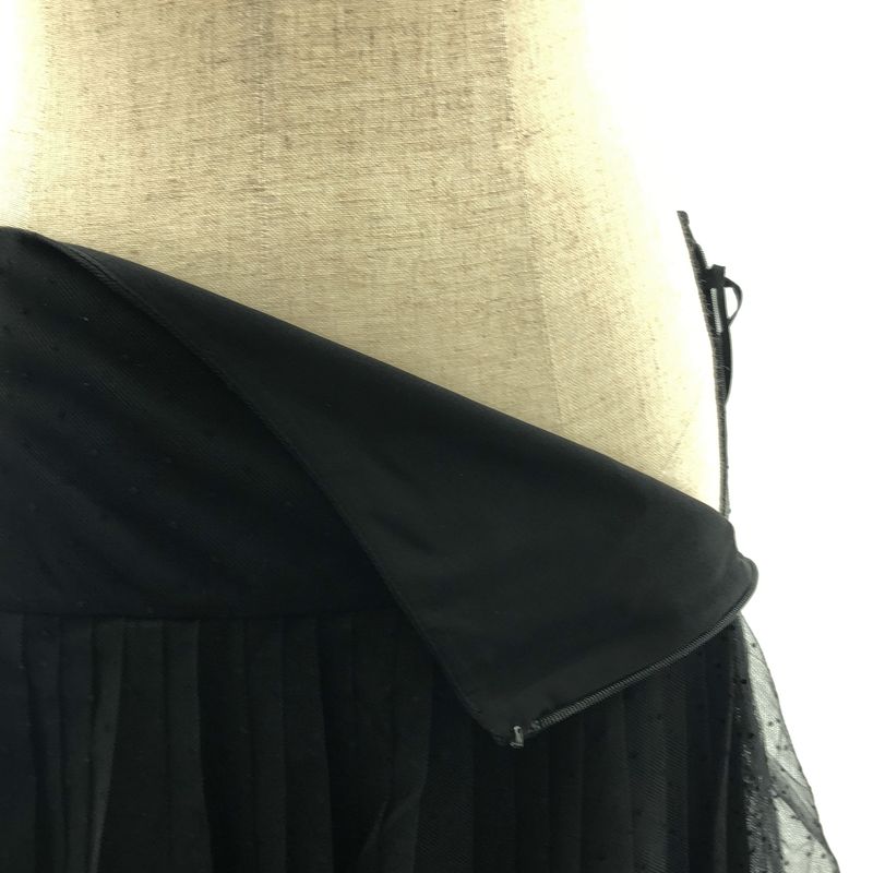 Dior Dot Pleats Plume Posture Skirt 36 Black