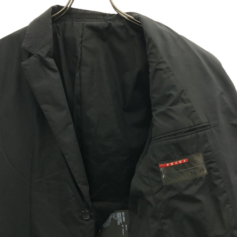 Prada Sport Padded Striped Single Breasted Tailored Jacket 44 Black