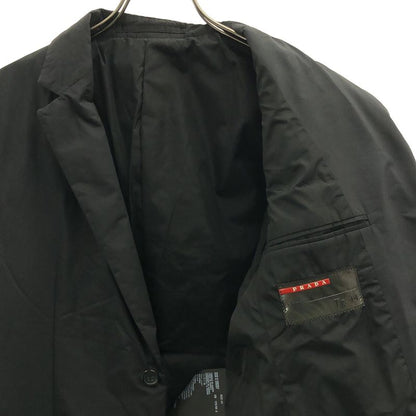 Prada Sport Padded Striped Single Breasted Tailored Jacket 44 Black