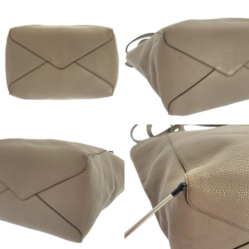 Prada Argilla Leather Tote Gray