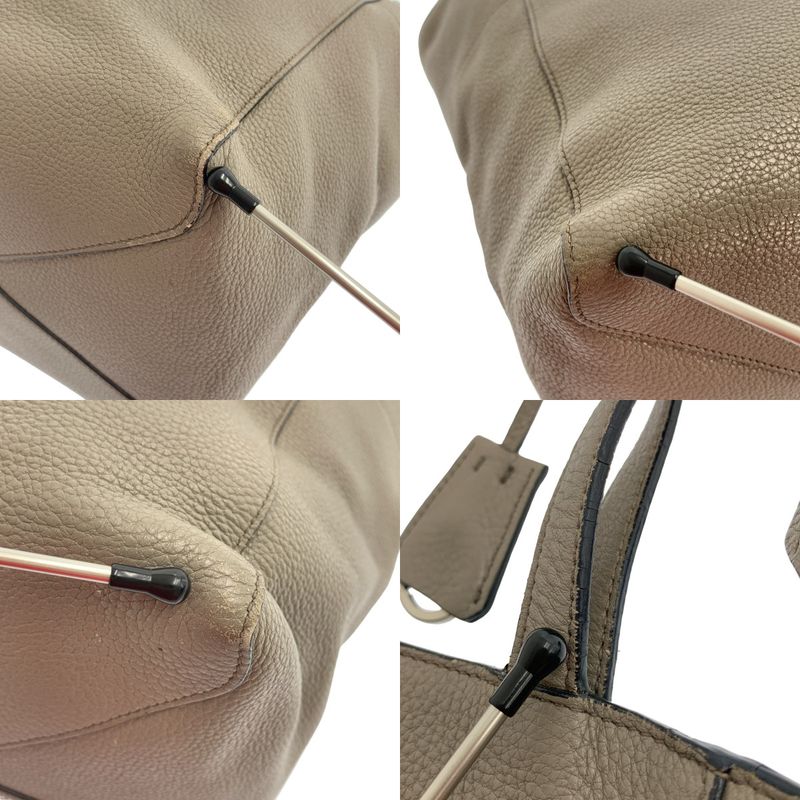 Prada Argilla Leather Tote Gray