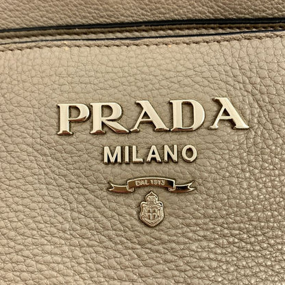 Prada Argilla Leather Tote Gray