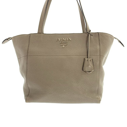 Prada Argilla Leather Tote Gray